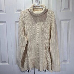 NWT Women's Cream Long Sleeve Casual Knit Sweater - Size - 3XL